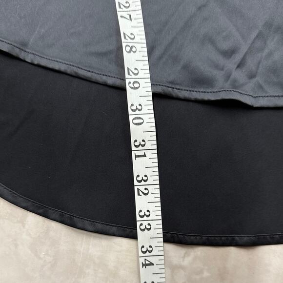 Lane Bryant Black Classic Satiny Button Down Boyfriend Shirt Size 28 No Peek NEW - Picture 11 of 12